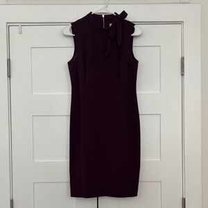 Calvin Klein Sleeveless Bow-Neck Sheath Dress - Plum